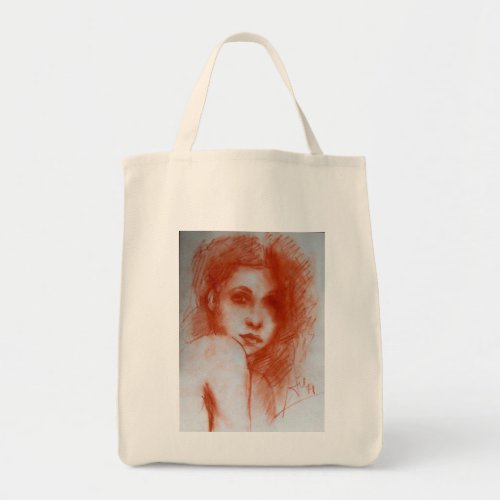 ROMANTIC BEAUTY  Woman Portrait in Sepia Brown Tote Bag
