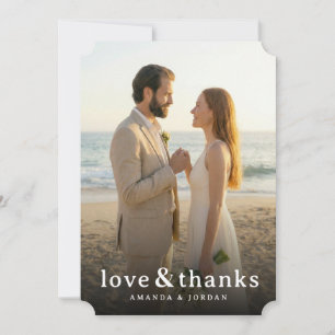 Romantic Beige Beach Photo Thank You Card