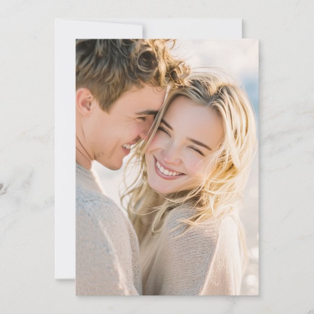 Romantic Beige Candid Photo Invitation (Front)