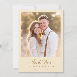 Romantic Beige Classic Photo Thank You Card