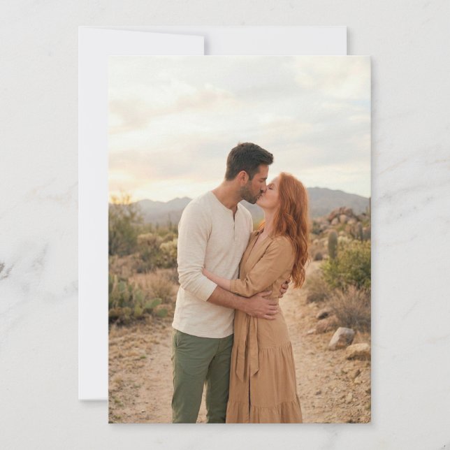 Romantic Beige Desert Photo Invitation (Front)