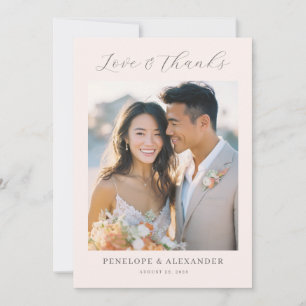 Romantic Beige Elegant Photo Thank You Card