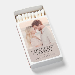 Romantic Beige Minimalist Photo Matchboxes