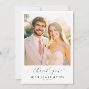 Romantic Beige Photo Thank You Card