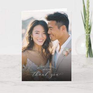 Romantic Beige Photo Thank You Card