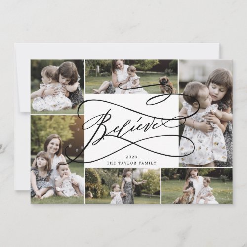 Romantic Believe Christmas 7 Photo Family News Holiday Card