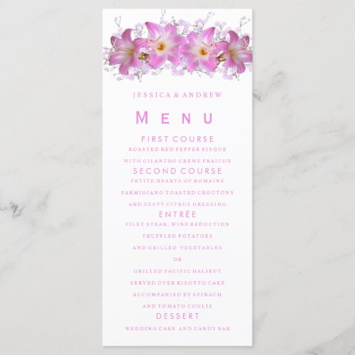 Romantic Belladonna Lilies Menu