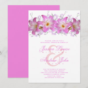 Romantic Belladonna Lilies Rehearsal Dinner Invitation