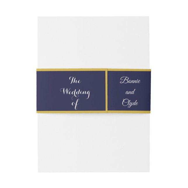 Romantic Belly Band Wrap for Wedding Invitations (Back Example)