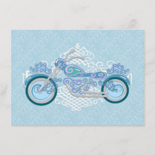 Romantic Biker Motorcycle Wedding Invite RSVP Card