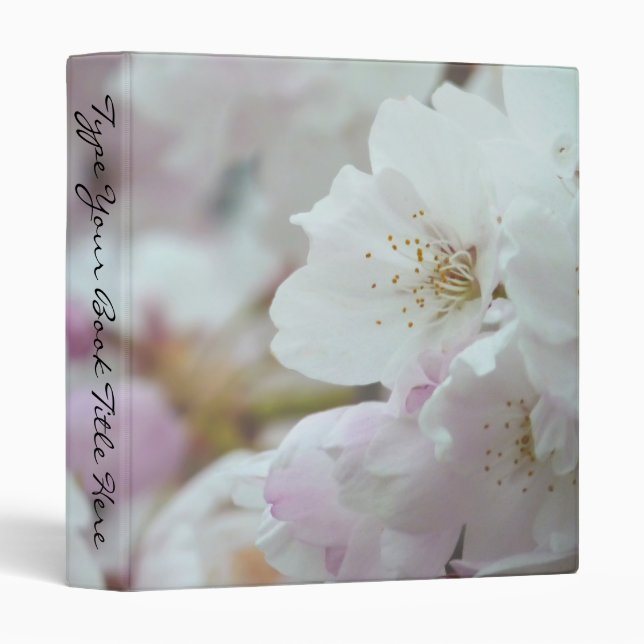 Romantic Binder White Blossoms Book Binder Wedding (Front/Spine)