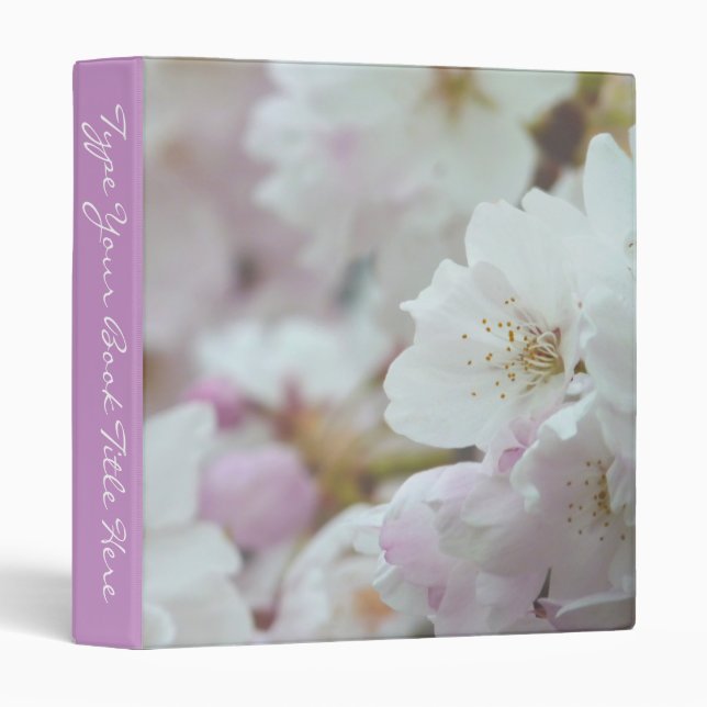 Romantic Binder White Blossoms Book Binder Wedding (Front/Spine)