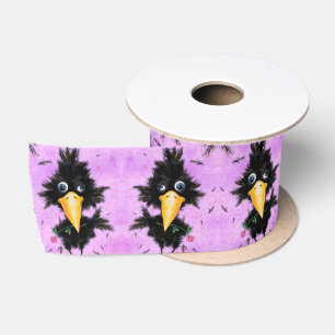 Romantic Bird with Flower Funny Ribbon