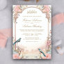 Romantic Birds Blush Pink Floral Muslim Wedding Invitation
