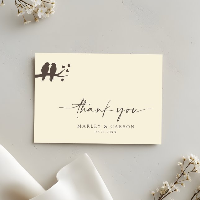 Romantic Birds Classic Formal Wedding Thank You Card (Creator Uploaded)