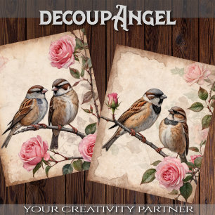 Romantic Birds - Decoupage - Tissue Paper