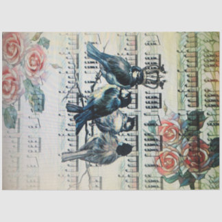 Romantic birds on a branch tissue paper