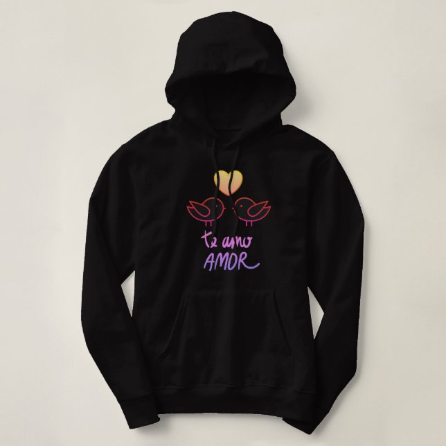 romantic birds' wet coat hoodie (Design Front)