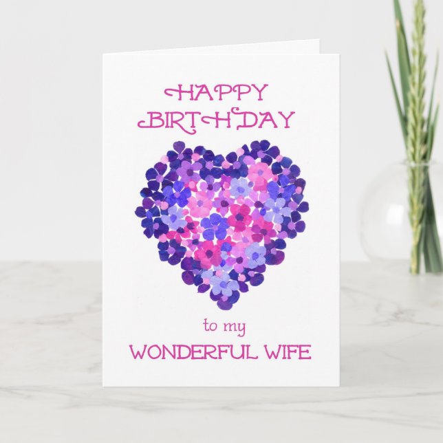 Romantic Birthday Card for a Wife - Flower Power (Front)