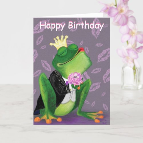 Romantic Birthday Card Frog Prince Love Funny