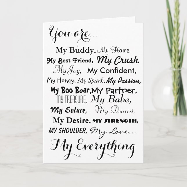 romantic birthday card male female.love card,black (Front)