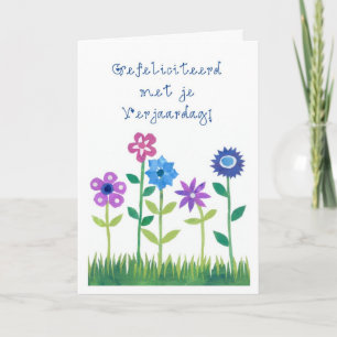 Romantic Birthday Card with Dutch Greeting