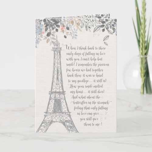 Romantic Birthday Eiffel Tower Card