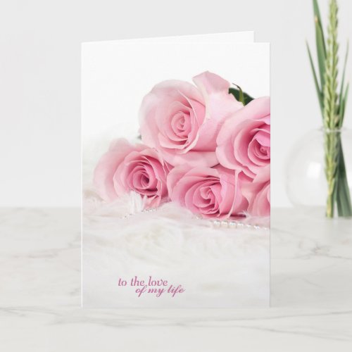 romantic birthday_pink roses on fur card