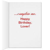 Romantic Birthday Teddy Bear - You Complete Me (Inside (Right))