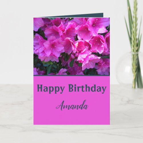 Romantic Birthday Wishes for her pink floral Card