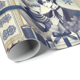 Romantic BL Manga Christmas Wrapping Paper