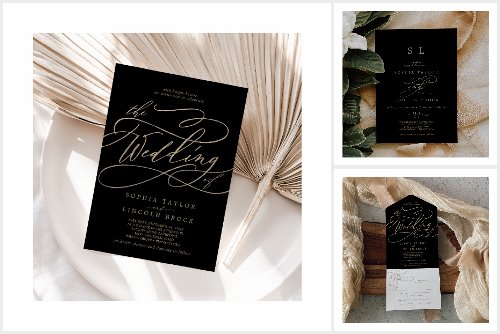 Romantic Black and Gold Calligraphy Collection