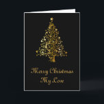 Romantic Black And Gold Christmas Holiday Card<br><div class="desc">Romantic Black And Gold Christmas</div>