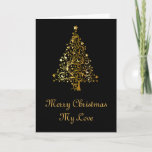 Romantic Black And Gold Christmas Holiday Card<br><div class="desc">Romantic Black And Gold Christmas</div>