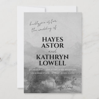 Romantic Black and White Elegant Classic Old Money Invitation