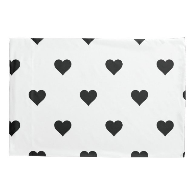 Romantic Black and White Heart Perfect for Couples Pillow Case