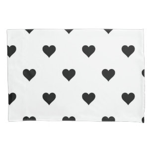 Romantic Black and White Heart Perfect for Couples Pillow Case