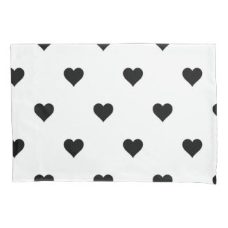 Romantic Black and White Heart Perfect for Couples Pillow Case