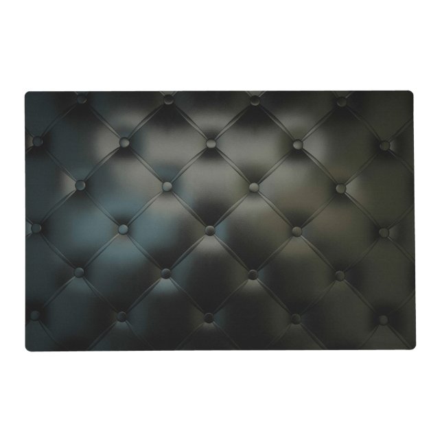 Romantic Black Beautiful Leather Placemat (Front)