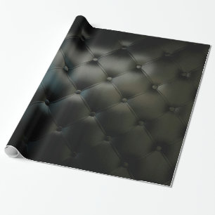 Romantic Black Beautiful Leather Wrapping Paper