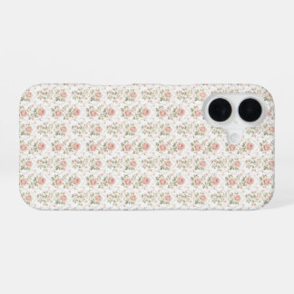 Romantic Black Botanical Aesthetic, Vintage Blush iPhone 16 Case