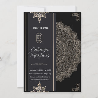 Romantic Black Calligraphy All Wedding invitation