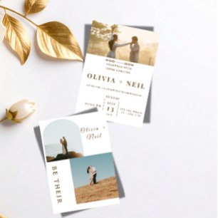 Romantic Black & Gold Wedding Invitation
