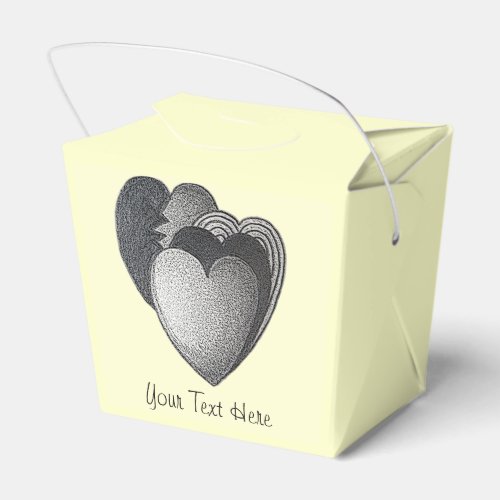 Romantic black hearts with stripes favor boxes