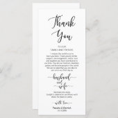 Romantic Black, Place Setting Thank You Card | Zazzle