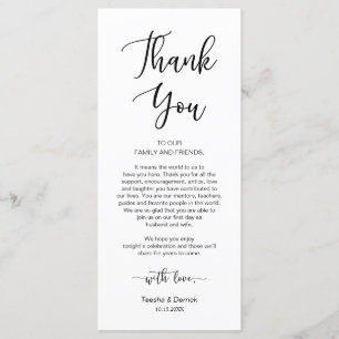 Romantic Black, Place Setting Thank You Card