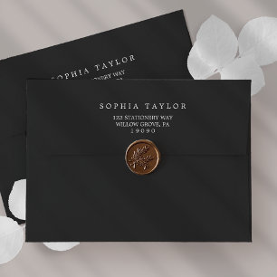 Romantic Black White Wedding Invitation Envelope
