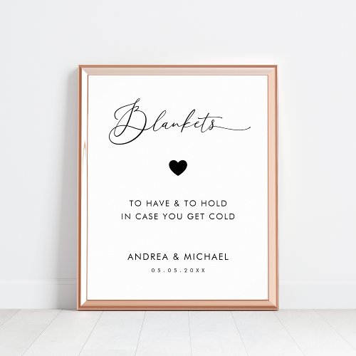 Romantic Blankets to Have and To Hold Wedding Sign