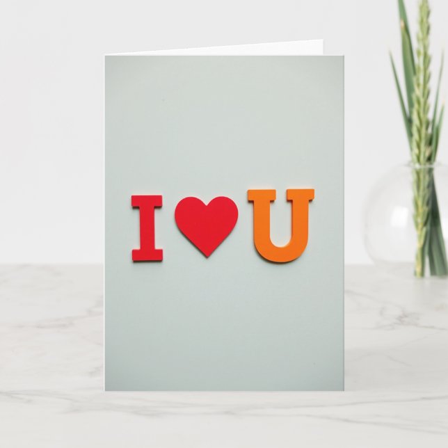 Romantic Block Letters Love Matte Card (Front)