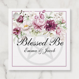 Romantic Bloom Floral Peony Pentacle Favor Tags